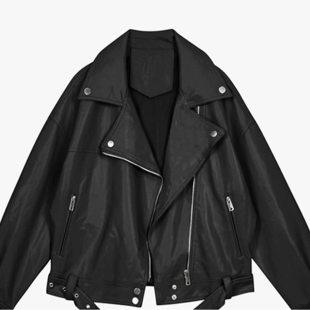 Faux Black Leather Jacket small